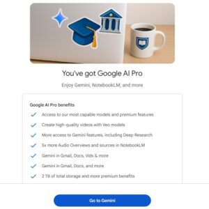 Gemini AI Pro + 2TB Google Storage 12 Months